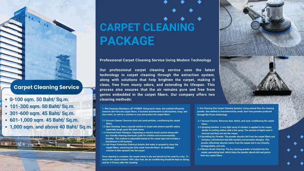 Carpet Cleaning Service for an area of 1-100 sq.m.