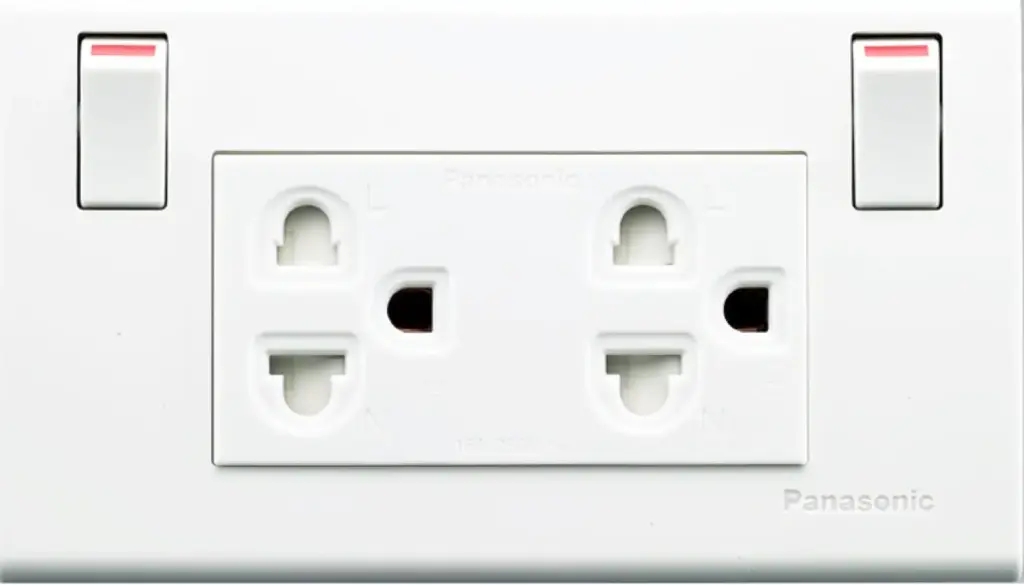 Replacement Service : PANASONIC single socket unit 3 gang PANASONIC model LEAF, white, with cover