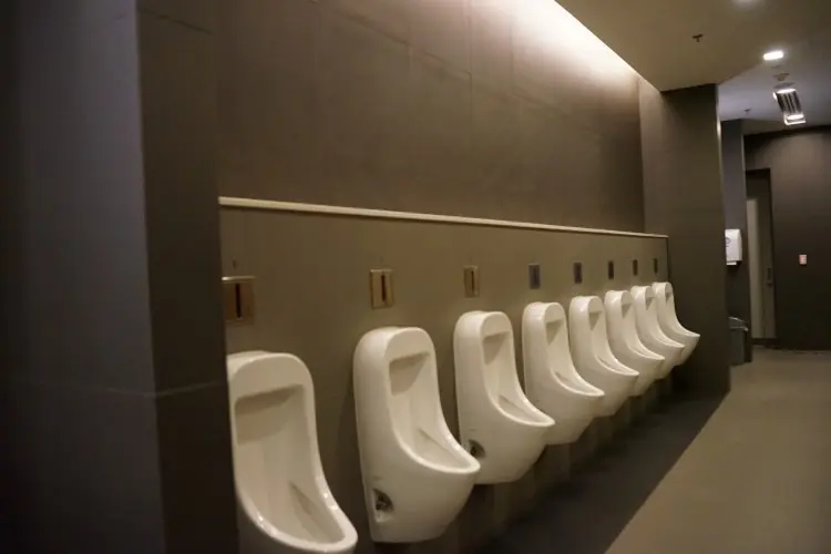 Clogged men's urinal