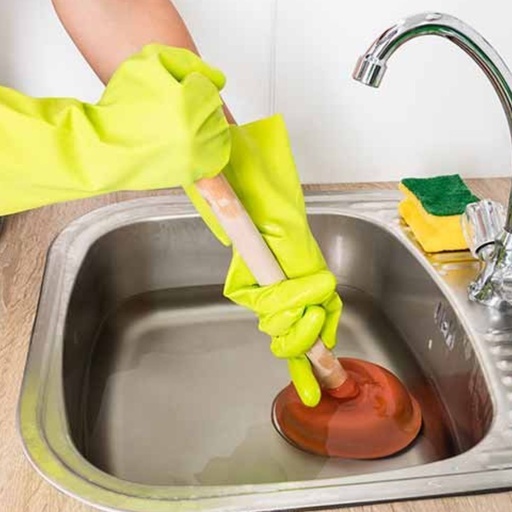 [9CLS200114] Replacement Service for repairing the drain pipe of the kitchen sink using a plunger